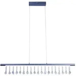 H&auml;ngelampe Pendellampe Esstischleuchte dimmbar LED Kristalllampe grau H 120 cm