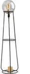 Stehleuchte Standlampe Beistellleuchte schwarz gold Glaskugel rauch H 128,5 cm