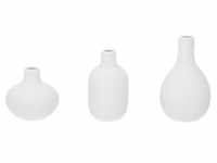 räder Living Mini Perlenvasen 3er Set Vase Steingut creme