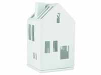 räder Living Mini Lichthaus Wohnhaus 6x6x11 cm Porzellan weiß