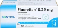 PZN-DE 02477924, Fluoretten 0,25 mg 300 Tabletten - Zur Kariesprophylaxe, Grundpreis: