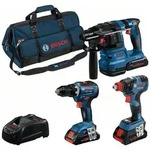 Bosch Professional Bosch Profi Set 18V: GSR 18V-55, GDX 18V-200, GBH 18V-22, 3x Akku