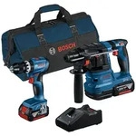 Bosch Profi Set 18V: GSB 18V-45, GBH 18V-22, 2x Akku 4 Ah, Schnellladeger&auml;t, Tasche