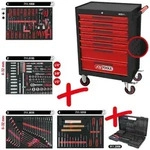 KS Tools ECOline SCHWARZ/ROT Werkstattwagen mit 7 Schubladen und 515