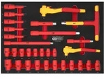 KS Tools 3/8+1/2 Isolierter Steckschl&uuml;ssel-Satz in Schaumstoffeinlage, 31-tlg