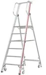Hymer Plattformleiter mit Handlauf mit und Rollen, 4 Stufen, Standh&ouml;he 0,95 m