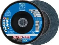 PFERD TOOLS POLIFAN POWER F&auml;cherscheibe PFC 180x22,23 mm konisch Z60 SG STEELOX
