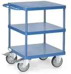 fetra Tischwagen, 3 Stahlblech-Plattformen b&uuml;ndig, Ladefl&auml;che 600 x 600 mm