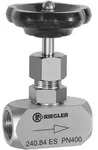 Riegler Nadelventil, Edelstahl 1.4571, G 1/2, DN 8, PN max. 400 bar