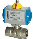 Riegler Messingkugelhahn, pneumat. Stellantrieb doppeltwirk., Rp1/2 L=133