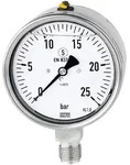 Riegler Glyzerinmanometer, CrNi-Stahl, Sicherh., G 1/2 unten, 0-16,0 bar, &Oslash; 100