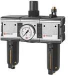 Riegler Wartungseinheit 3-tlg. &raquo;multifix&laquo; mit Metallbeh&auml;lter, BG 4, G 3/4