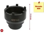 KS Tools 3/4 Nutmuttern-Schl&uuml;ssel mit 6 Zapfen f&uuml;r Mercedes und MAN, 95-115 mm