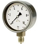 Riegler Manometer, CrNi-Stahl, G 1/2 radial unten, -1 / 0,0 bar, &Oslash; 100
