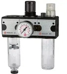 Riegler Wartungseinheit 3-tlg. &raquo;multifix&laquo;, mit PC-Beh&auml;lter, BG 3, G 1/2