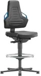 Bimos Arbeitsstuhl Nexxit 3 Griff blau Sitzh&ouml;he 570-820 mm, Kst. schwarz,Fu&szlig;ring
