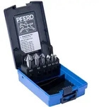 PFERD TOOLS HSS-Kegelsenker-Set UGT 6-tlg. DIN 335 C 90&deg; mit Ungleichteilung