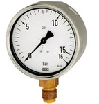 Riegler Manometer, Robustausf&uuml;hrung, G 1/2 unten, -1 / 0,0 bar, &Oslash; 100