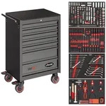 VIGOR Werkstattwagen Series M, mit Sortiment, 210-tlg., 7 Schubladen gesamt