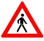 Verkehrszeichen 101-11 Dreieck 900 mm Fu&szlig;g&auml;nger&uuml;berweg, rechts, RAL-G&uuml;tezeichen