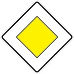 Verkehrszeichen 306, 600x600 mm Vorfahrtstra&szlig;e RAL-G&uuml;tezeichen Folie RA2