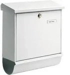 Burg-W&auml;chter Einzelbriefkasten, Comfort 91300 W, Stahl, Aufputz, wei&szlig; verzinkt