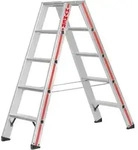 Hymer Stufenstehleiter, beidseitig begehbar, 2x5 Stufen, L&auml;nge 1,30 m