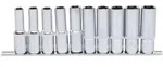 KS Tools 1/2 CHROMEplus Sechskant-Stecknuss-Satz, lang, 10-tlg. 10-19 mm