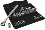 Wera 8100 SC 7 Zyklop Metal-Knarrensatz, Durchsteckvierkant, 1/2-Antrieb, metrisch,