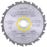 Metabo S&auml;geblatt power cut wood - professional, 216x30, Z24 WZ 5&deg; neg.