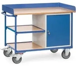 fetra Werkstattwagen, Ladefl&auml;che 1120 x 650 mm, 3 Holz-Plattformen, verschlie&szlig;barer