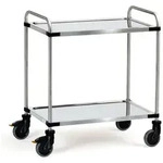fetra Edelstahlwagen, Ladefl&auml;che 800 x 500 mm, 2 B&ouml;den