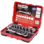 KS Tools 1/4 + 11 mm Durchgangs-Steckschl&uuml;ssel- und Bit-Satz, 31-tlg