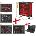 KS Tools RACINGline SCHWARZ/ROT Werkstattwagen mit 7 Schubladen und 515