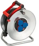 Brennenstuhl Kabeltrommel Garant S IP44, 40m Kabel in schwarz, aus Stahlblech, silber