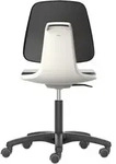 Bimos Arbeitsstuhl Labsit 2, K-Leder wei&szlig; Sitzh&ouml;he 450-650 mm, mit Rollen