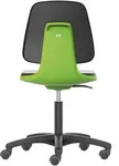Bimos Arbeitsstuhl Labsit 2, K-Leder gr&uuml;n Sitzh&ouml;he 450-650 mm, mit Rollen