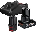 Bosch Akku Starter-Set: 1 x GBA 12 Volt, 2.0 Ah, 1 x GBA 12 Volt, 4.0 Ah, Ladeger&auml;t