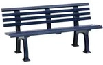 Gartenbank SYLT 3-Sitzer L&auml;nge 1500 mm, blau