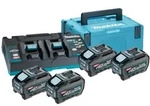 Makita Power Source-Kit 40V max., XGT, 4 Akkus BL4050F 5,0 Ah, Doppelladeger&auml;t,