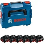 Bosch Professional Bosch Akkupack Akku Set 6x GBA 18V 4,0Ah + L-BOXX mit Einlage