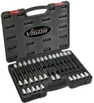 VIGOR Schraubendrehereinsatz Satz, 1/2 (12,5 mm) Vierkant hohl, Innen TX Profil,