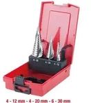 KS Tools HSS Stufenbohrer-Satz, Kunststoffkassette 3-tlg.