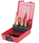 KS Tools HSS TiN Stufenbohrer-Satz, Kunststoffkassette 3-tlg.