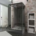 Schulte Komplettdusche mit Schiebet&uuml;r 115 x 85 x 215 cm Bali mattschwarz