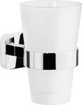 tesa Zahnputzbecher Elegaant Metall und Milchglas, chrom