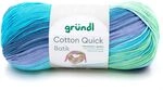 Gr&uuml;ndl Wolle Cotton Quick Batik 100 g hellblau-violett-apfelgr&uuml;n