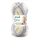 Gr&uuml;ndl Wolle Baby color 50 g hellgrau natur dunkelgrau gelb multicolor