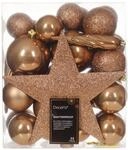 Kaemingk Weihnachtskugeln bruchfest, langlebig, ingwerbraun 33 Kugeln + Stern