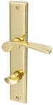 Alpertec WC-Langschildgarnitur Nelson Messing gold eckig